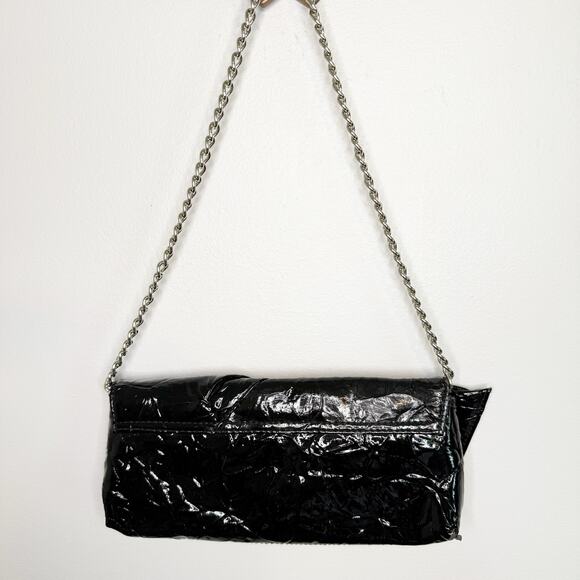 Jessica McClintock Black Patent Clutch / Evening Bag - Picture 3 of 6